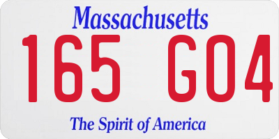 MA license plate 165GO4
