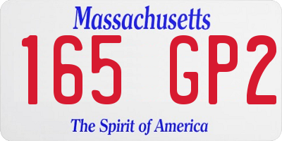 MA license plate 165GP2