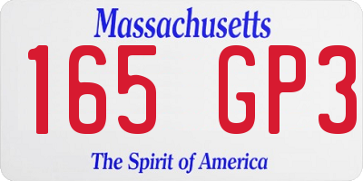 MA license plate 165GP3