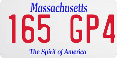 MA license plate 165GP4