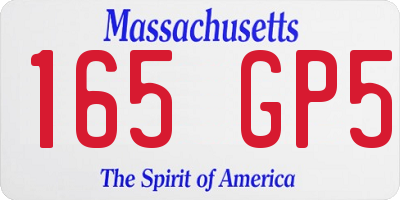MA license plate 165GP5