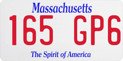 MA license plate 165GP6