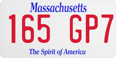 MA license plate 165GP7