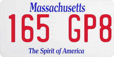 MA license plate 165GP8