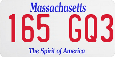 MA license plate 165GQ3