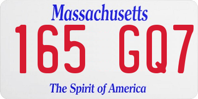 MA license plate 165GQ7