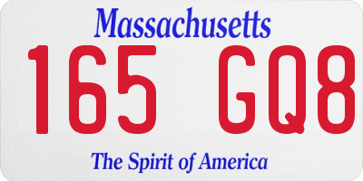 MA license plate 165GQ8