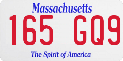 MA license plate 165GQ9