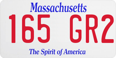 MA license plate 165GR2