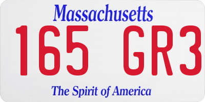 MA license plate 165GR3