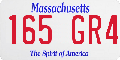 MA license plate 165GR4