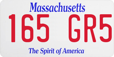 MA license plate 165GR5