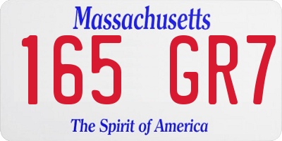 MA license plate 165GR7