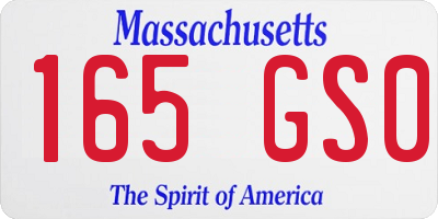 MA license plate 165GS0