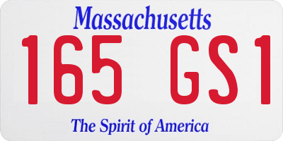 MA license plate 165GS1