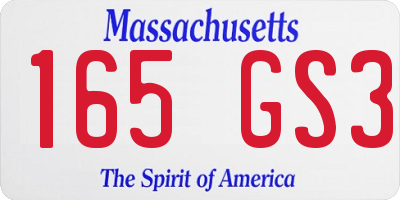 MA license plate 165GS3