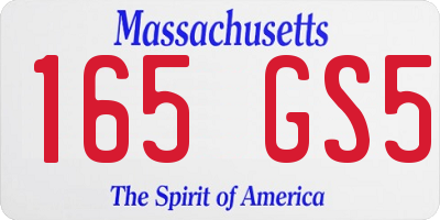 MA license plate 165GS5