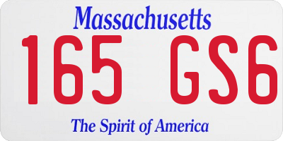 MA license plate 165GS6