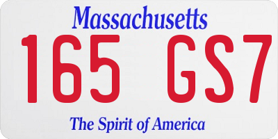MA license plate 165GS7