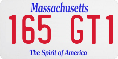 MA license plate 165GT1