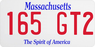 MA license plate 165GT2