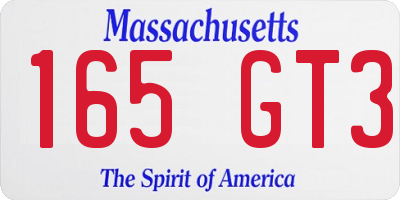 MA license plate 165GT3