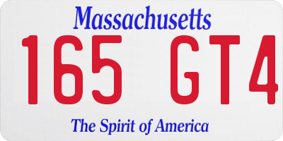 MA license plate 165GT4
