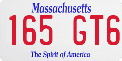 MA license plate 165GT6