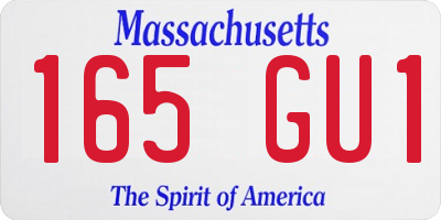 MA license plate 165GU1