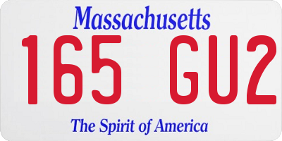MA license plate 165GU2
