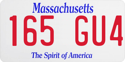 MA license plate 165GU4