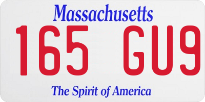 MA license plate 165GU9