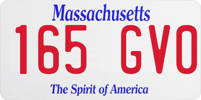 MA license plate 165GV0