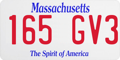 MA license plate 165GV3