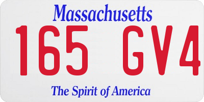 MA license plate 165GV4