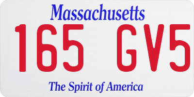 MA license plate 165GV5