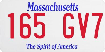 MA license plate 165GV7