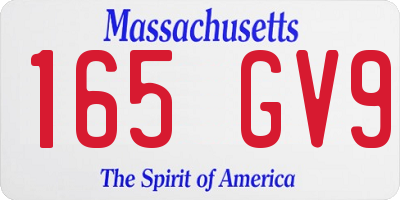 MA license plate 165GV9