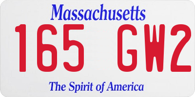 MA license plate 165GW2