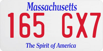 MA license plate 165GX7