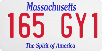MA license plate 165GY1