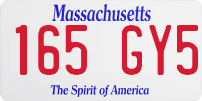 MA license plate 165GY5