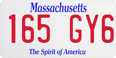 MA license plate 165GY6
