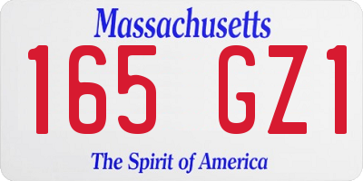 MA license plate 165GZ1