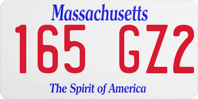 MA license plate 165GZ2