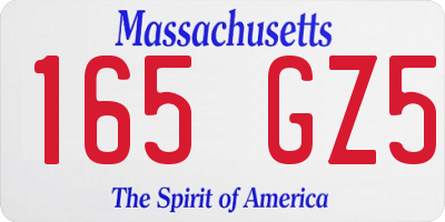 MA license plate 165GZ5