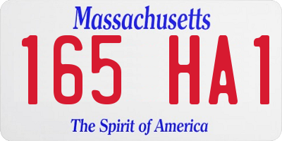 MA license plate 165HA1