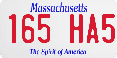 MA license plate 165HA5