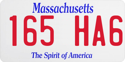 MA license plate 165HA6