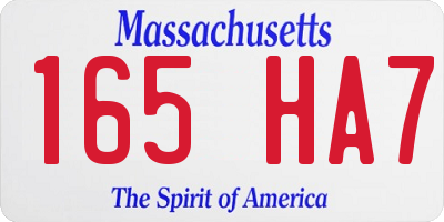 MA license plate 165HA7